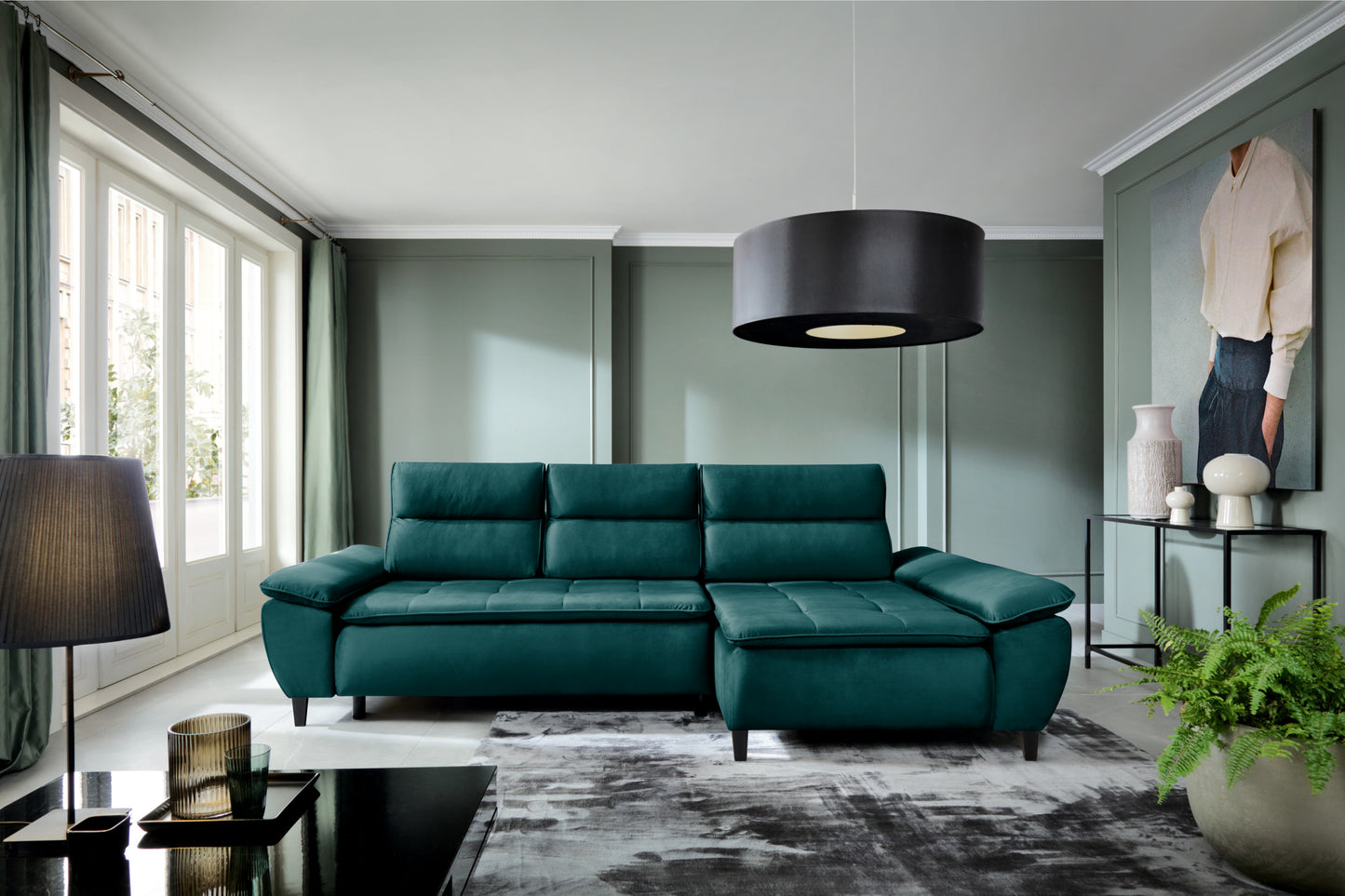 Narożnik Faro prawostronny z funkcją spania