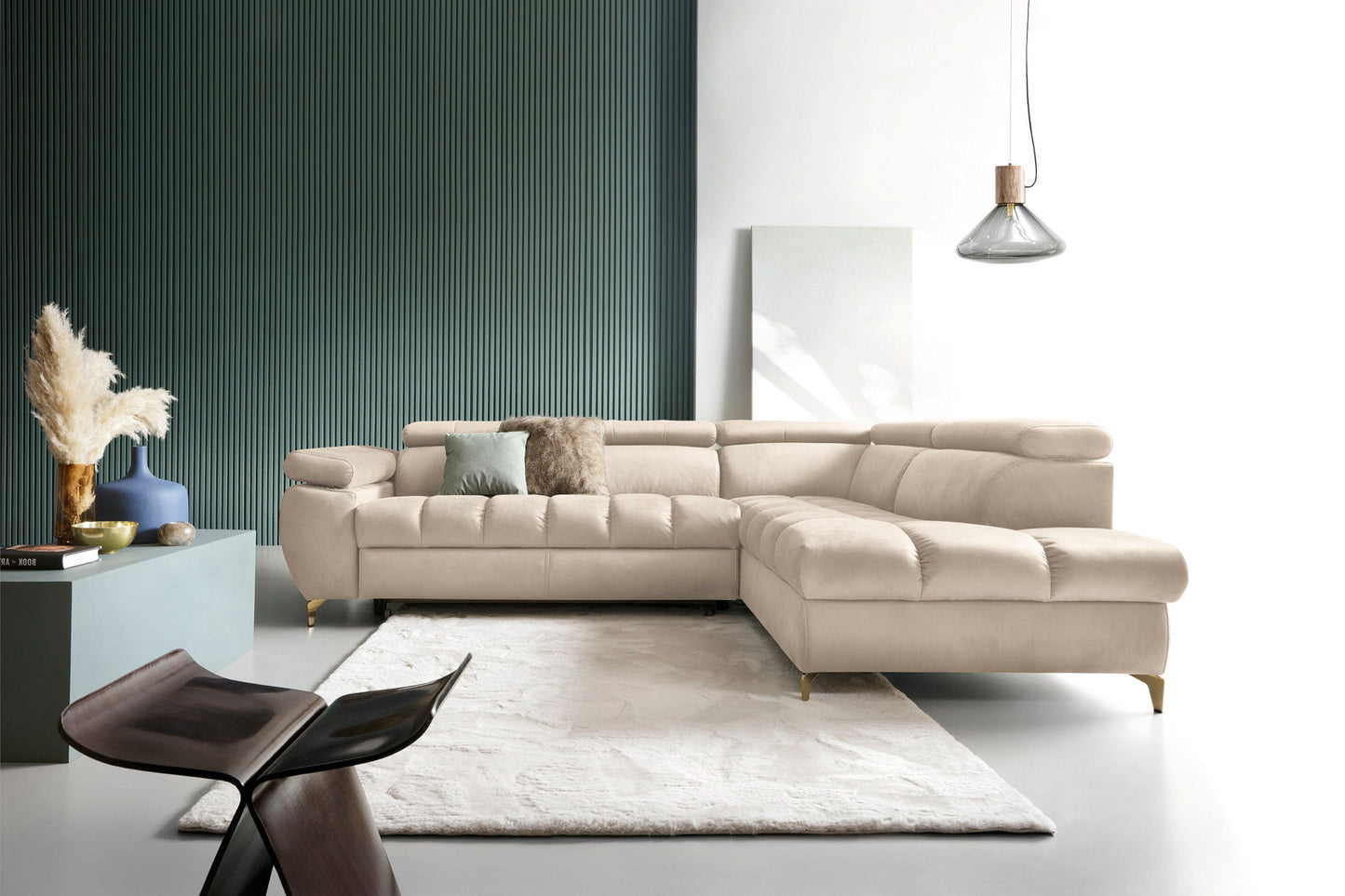 Narożnik Lugano II prawostronny z funkcją spania