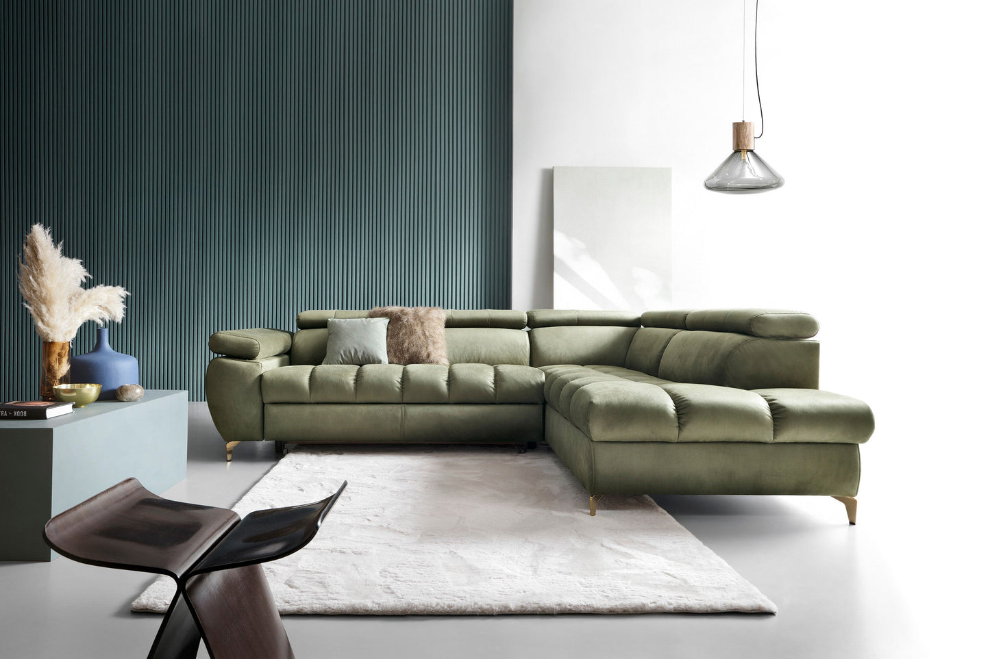 Narożnik Lugano II prawostronny z funkcją spania