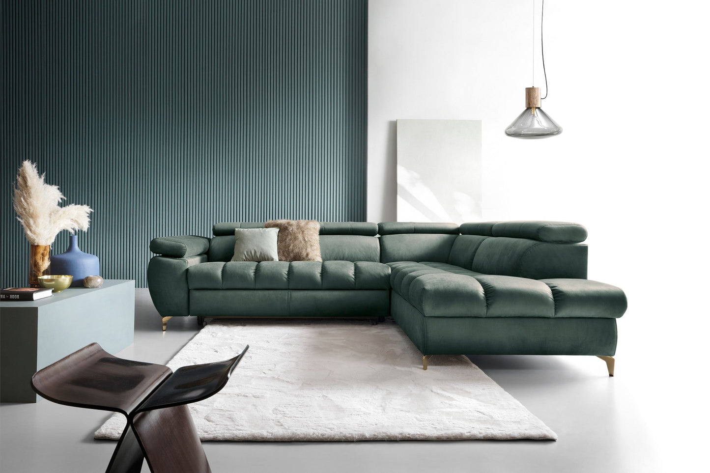 Narożnik Lugano II prawostronny z funkcją spania