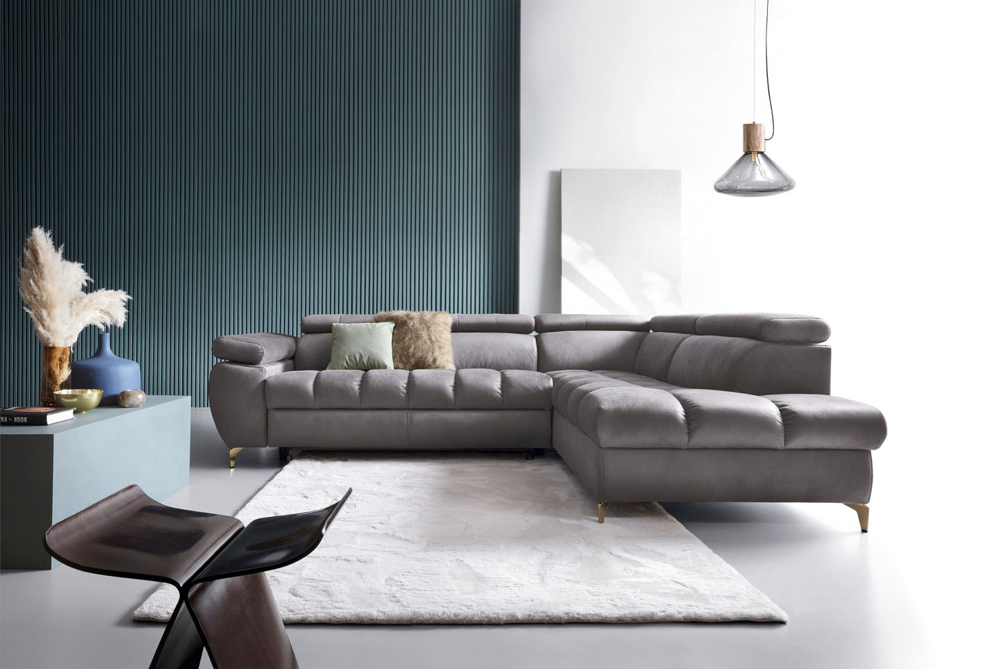 Narożnik Lugano II prawostronny z funkcją spania