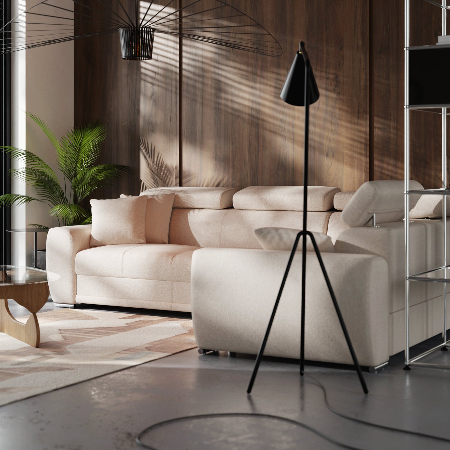 Narożnik Moon prawostronny z funkcją spania