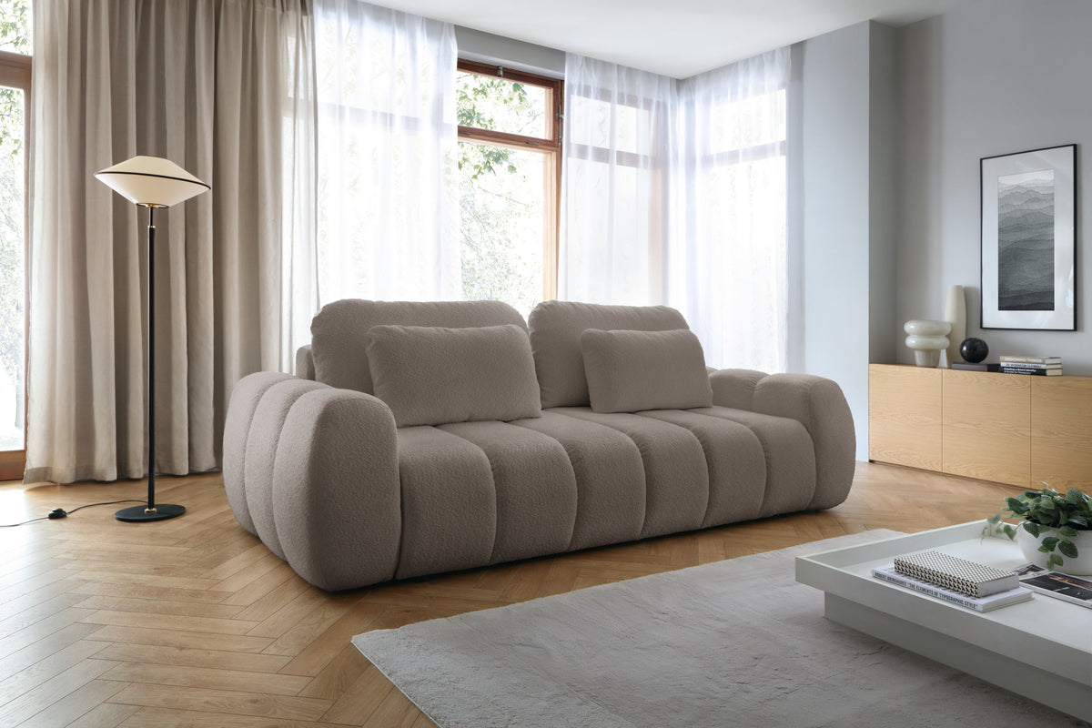 Sofa Mooma z funkcją spania Beżowa (Abriamo 02) | BESIMO